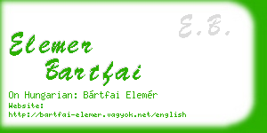 elemer bartfai business card